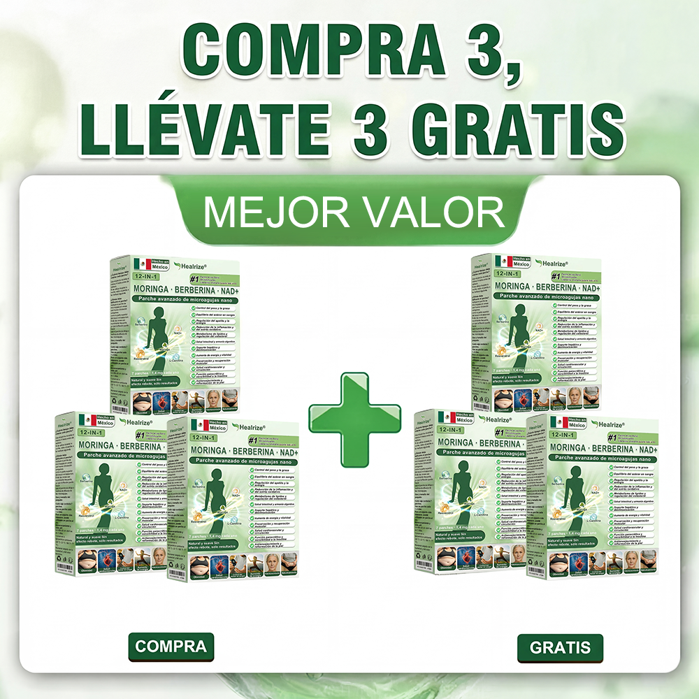 Tienda Oficial | 🏆𝐻𝑒𝑎𝑙𝑟𝑖𝑧𝑒® 𝑴𝒐𝒓𝒊𝒏𝒈𝗮 · 𝐁𝐞𝐫𝐛𝐞𝐫𝐢𝐧𝐞 × 𝙉𝘼𝐃+ 𝟏2-en-1 𝗔𝗱𝘃𝗮𝗻𝗰𝗲𝗱 𝙉𝙖𝙣𝙤 𝙈𝙞𝙘𝙧𝙤𝙣𝙚𝙚𝐝𝐥𝐞 𝐏𝐚𝑡𝑐𝚑 🇲🇽 (Solo una vez al día, cambios visibles en 7 días) 👨‍⚕️ Para obesidad, piel flácida, diabetes, apnea del sueño, problemas articulares y más💝