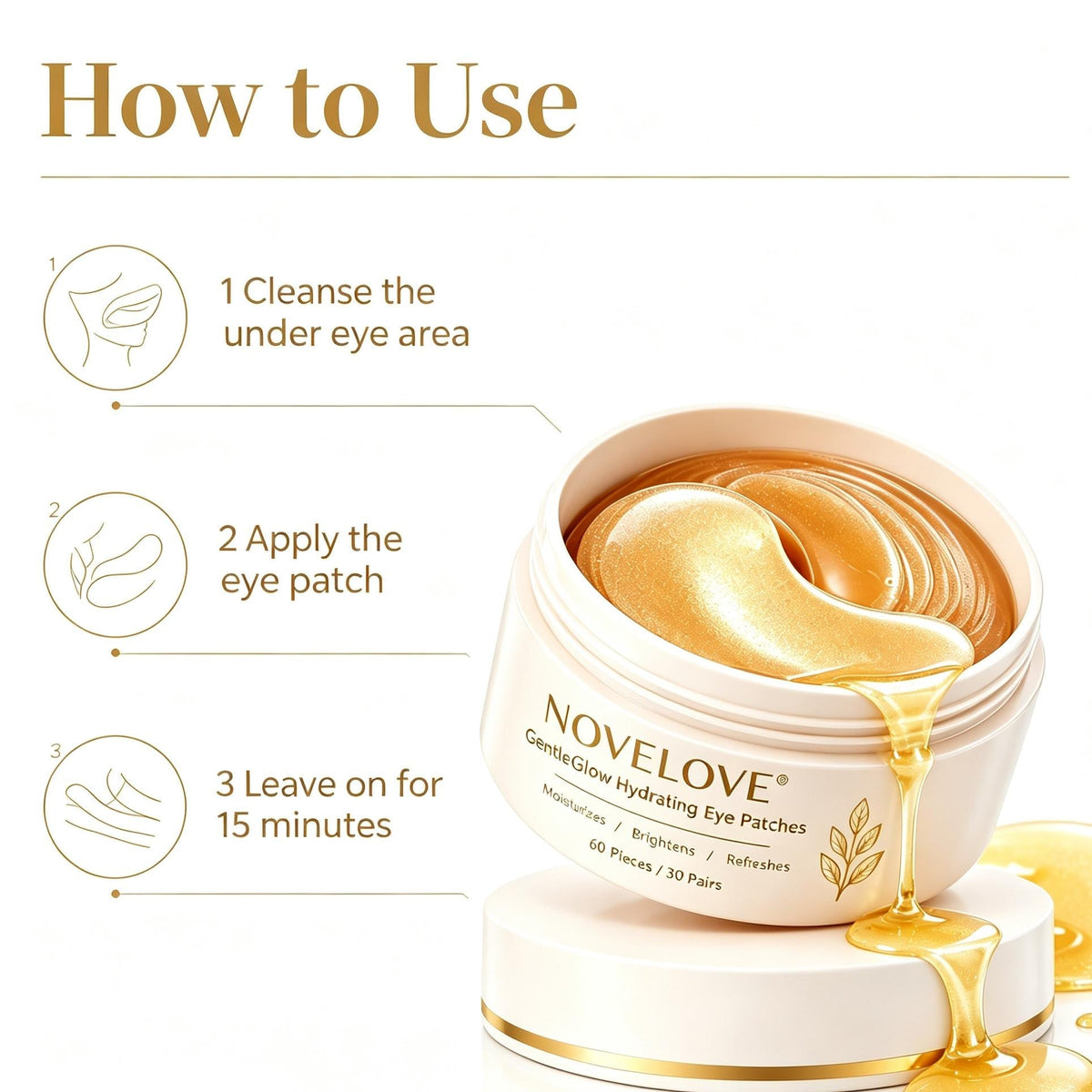 NOVELOVE® Parches Hidratantes para Ojos GentleGlow