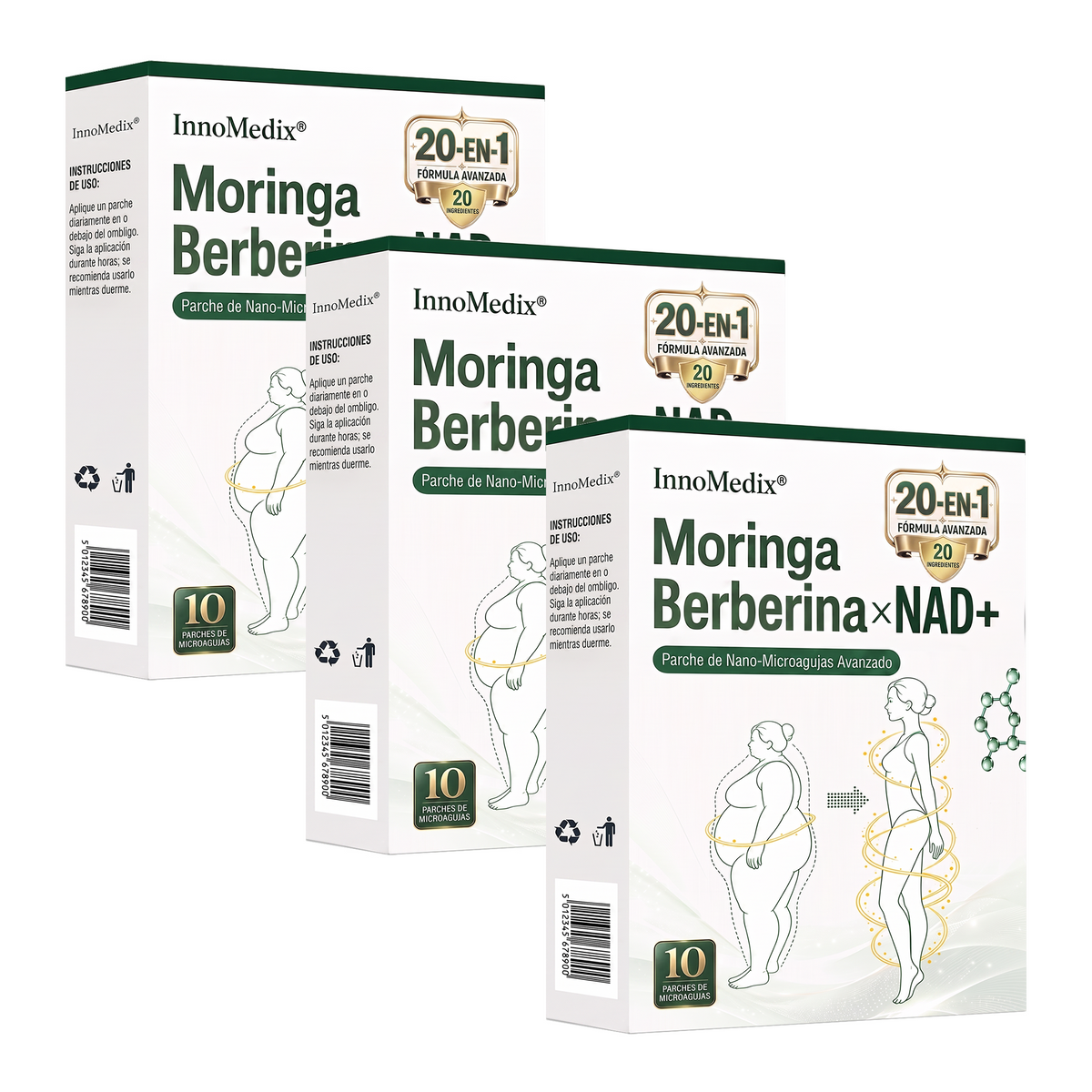 InnoMedix® Moringa Berberina x NAD+ 20-EN-1 Parche Avanzado de Nano-Microagujas (Aplicar solo una vez al día – cambios visibles en tan solo 7 días.)🔥💚