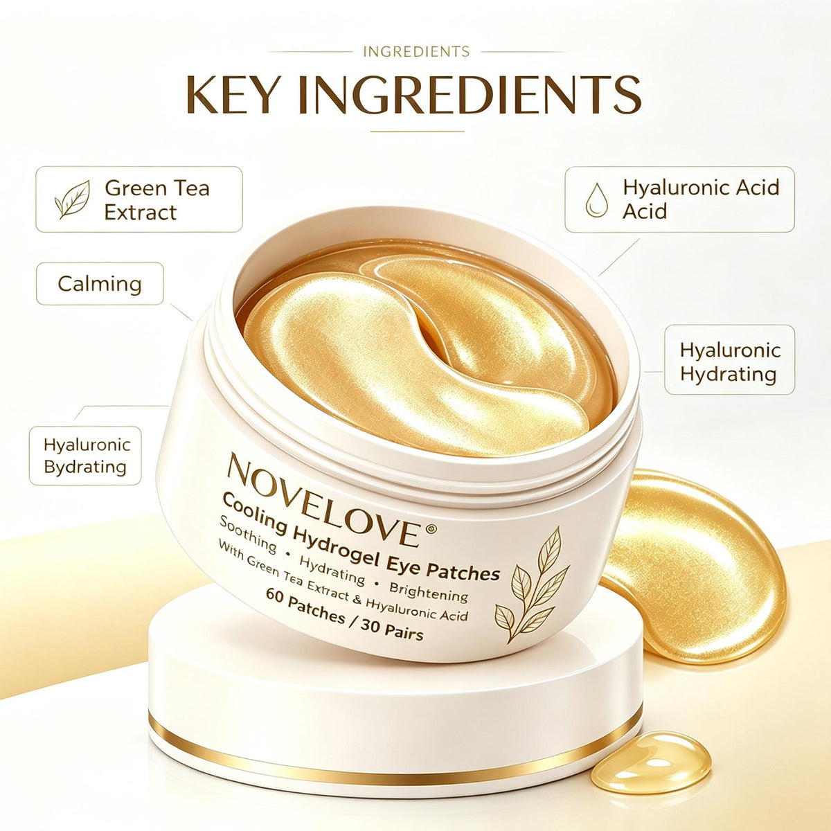 NOVELOVE® Parches Hidratantes para Ojos GentleGlow
