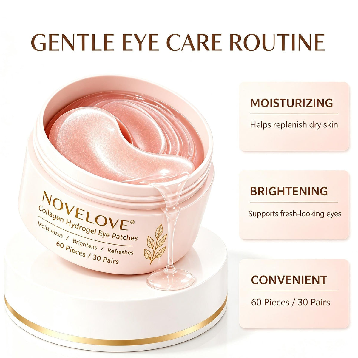 NOVELOVE® Parches de Hidrogel para Ojos con Colágeno