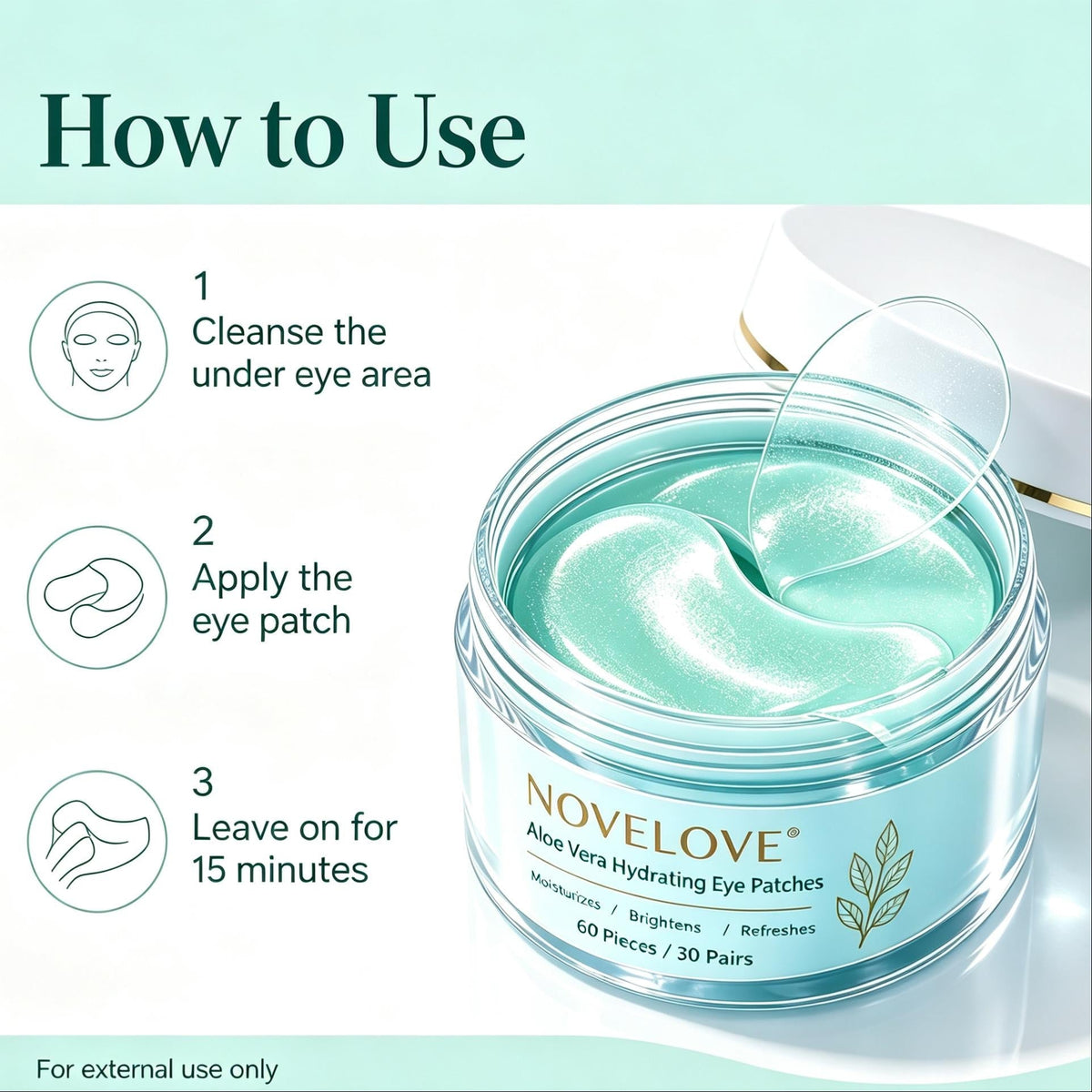 NOVELOVE® Parches de Hidrogel para Ojos con Colágeno