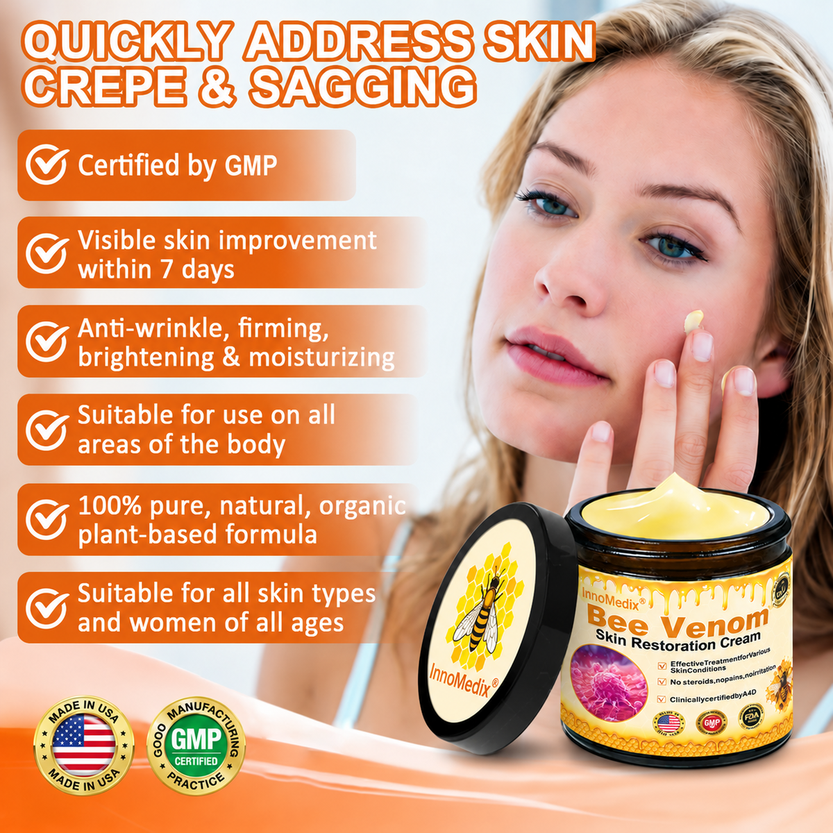 💫🧑‍⚕️InnoMedix® Crema Integral Pro con Veneno de Abeja — Reafirmante para Todo Tipo de Piel 🔥